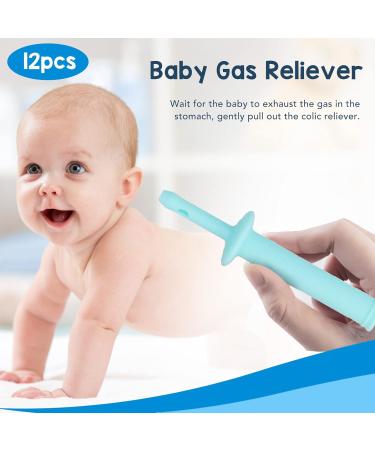 12pcs Baby Gas Reliever Silicone Portable Gas Colic Reliever Gently Safe Disposable Relieve Bloating Infant Gas Colic Reliever for Newborn - Buy Online on GoSupps.com