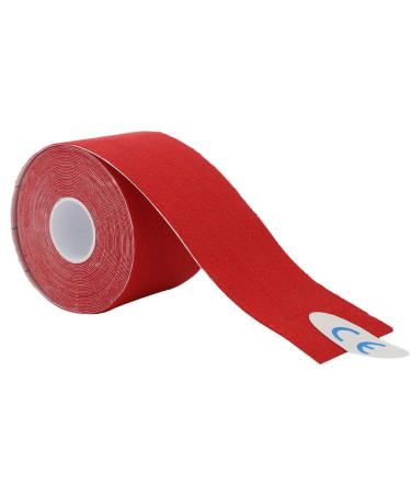 Elastic Muscle Tape Muscle Tape Elastic Strain Tape Easy to Peel Low Sensitivity Acrylic for Rock Climbing for Swimming (Red)