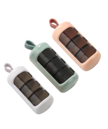 Tablet box Pill dose Pill dose Small for on the go pill box for vitamins good tight power maintaining medical properties.(Fresh green+cherry blossom powder+minimalist white)