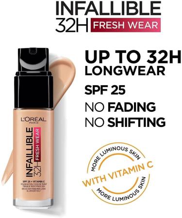 L'Or al Paris Grundieung Infallible 24H Fresh Wear Make-Up 140 Golden Beige Pack of 3 (3 x 30 ml) - Buy Online on GoSupps.com