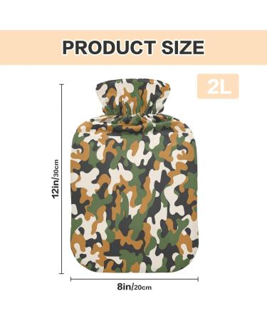 Military Camouflage Hot Water Bottle - 2L Pain Relief & Bed Warmer | Ideal for Sports Injuries - Buy Online on GoSupps.com