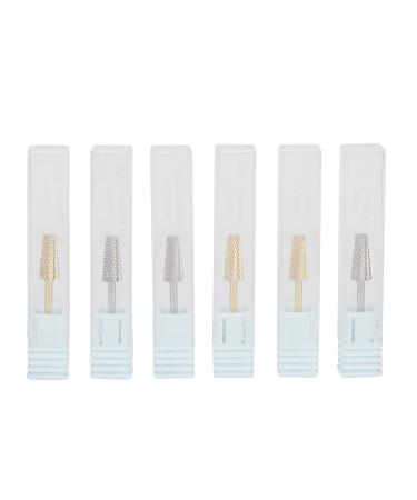 6pcs Nail Art Grinding Head Portable Tungsten Steel Nail Manicure Drill Bits for DIY Nail Art or Beauty Salon