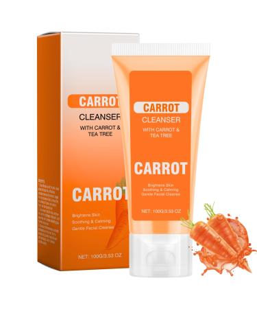 Carrot Cleanser Carrot Soap For Brightening Face Wash Carrot Foaming Cleanser Natural Face Wash Carrot Vitamin c Face Wash Face Wash for Reduces Acne & Exfoliating & Evens Skin Tone & Antioxidation