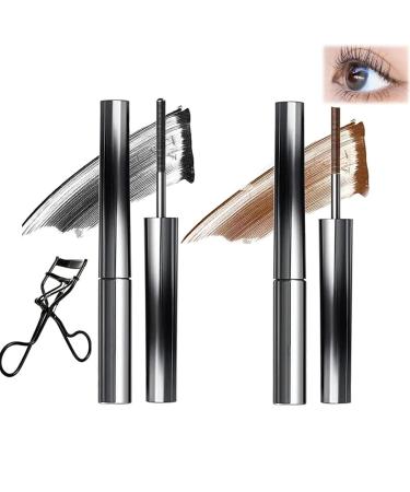 Iron Wand Mascara 3d Curling Iron Mascara Metal Rod Mascara Waterproof Long Lasting No Flaking No Clumping (Mix)