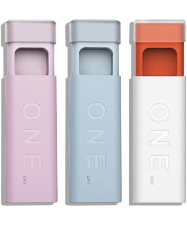 3 Packs Travel Pill Organizer 3 Times a Day Pill Box Organizer for Pills Vitamin Fish Oil Supplements Matte Surface Sealed and Waterproof