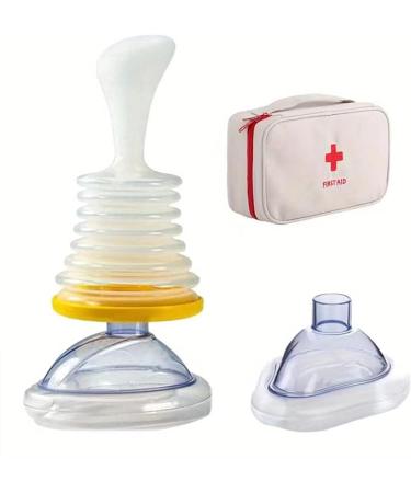 HER Breathing Trainer Choking Emergency Rescue Mask Portable Home Aid Set Reusable Family Travel Kit Including Adult and Child Two Different Sizes (1 pcs) Yellow (Yellow 1pcs)