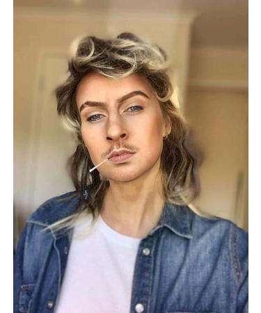 ALLAURA Blonde Mullet Wig for Men - 80s Costume Accessory | Joe Dirt Style | Blonde/Brown Color Option - Buy Online on GoSupps.com