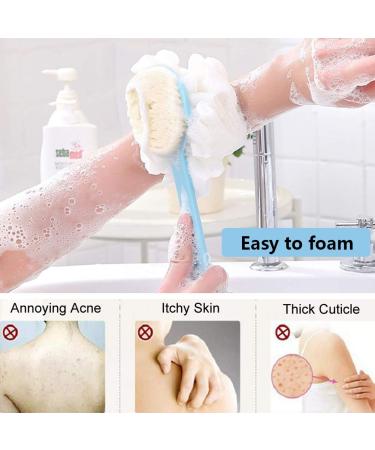 Buy 2-in-1 Back Brush & Shower Sponge - Soft Bristle Body Brush for Men & Women - Blue - International Shipping Available - Buy Online on GoSupps.com