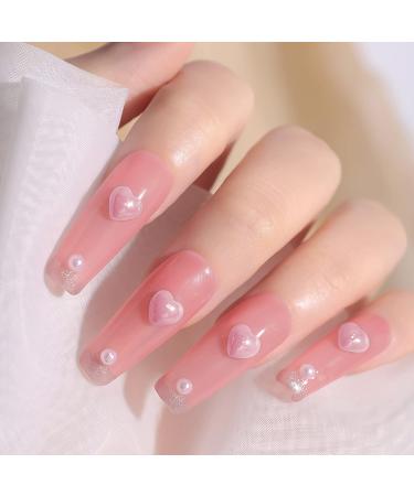 Vorey 500Pcs 3D Pink Multi Shapes Pearls Nail Charms - Nail Art DIY Crafts and Jewelry Accessories - Buy Online on GoSupps.com