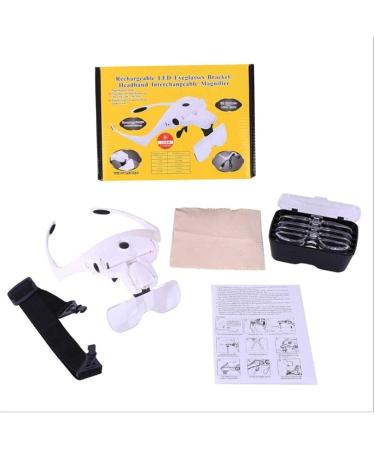 Headband Magnifier Head MountLighted Magnifying Glasses USB Rechargeable Magnifying Glass with Led Lights Headband Magnifier Glasses Maintenance Magnifier for Reading for Reading Jewellery Loupe - Buy Online on GoSupps.com
