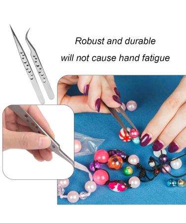 2-Piece Stainless Steel Pointed Eyelash Tweezers Set for Hair Removal - Straight and Curve Tip Tweezers for Eyebrow and Facial Lash - Precision Fine Point Tweezers - Buy Online on GoSupps.com