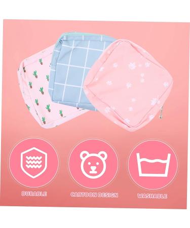 Healifty Aunt's Travel Wallet Organizer Bags - 3 Pcs Set | Cartoon Fashionable Storage Bag for Sanitary Napkins | Period Pad Pouch - Assorted Colors 13X13CM - Buy Online on GoSupps.com