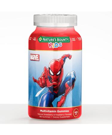 Nature’s Bounty Marvel’s Spider-Man Kids Multi Vitamin Gummy, Natural Strawberry and Raspberry Flavored Multi Vitamin, 180 Gummies