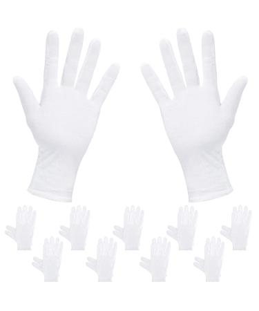 Rovtop 10 Pairs White Gloves 9.8 inches Used to Inspect Jewelry Dry Hand moisturizer & Daily Work and More