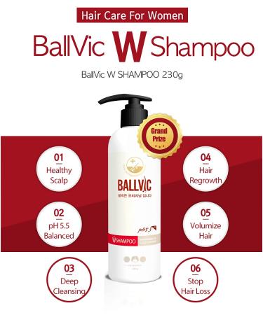 BallVic W Shampoo for Women - Hair Regrowth & Scalp Care | Caffeine & Honey Volumizing Shampoo | PH 5.5 | 8.1 Oz | International Shipping - Buy Online on GoSupps.com