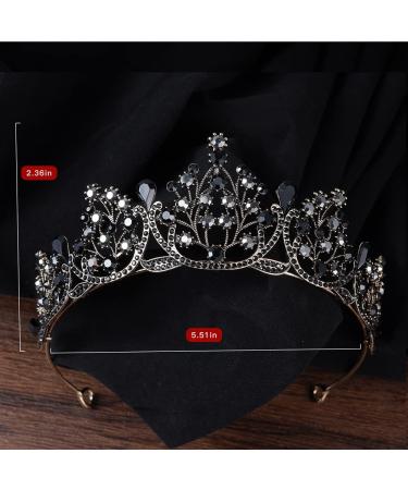 Kamirola Crystal Princess Crown Tiara for Women and Girls - KC Gold & Black - Buy Online on GoSupps.com