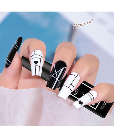 White Gel Nail Polish Liner - 10ml Thin Brush for French Manicure & Nail Art | Soak Off UV/LED, DIY Salon Quality - Buy Online on GoSupps.com