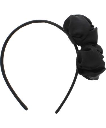 Zac's Alter Ego Bridal Satin Aliceband with Satin Twin Roses Black - Buy Online on GoSupps.com