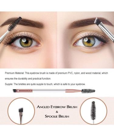 dijiusidy Eyebrow Brush Makeup Tool Foundation Face Shaping Brow Brushes Double Ended Eyeshadow Making Eyelash Tools Eyeliner White/Rose Gold - Buy Online on GoSupps.com