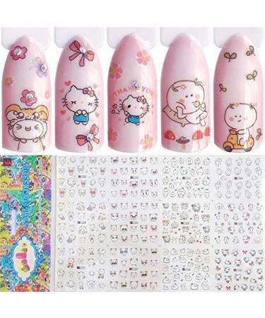 Cartoon Water Slide Nail Art Decals - 4 Sheets Cute Nail Decals Stickers - Buy Online on GoSupps.com