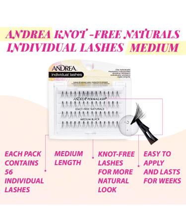 Andrea Knot-Free Naturals Individual False Lashes Medium - Black 4 Pack | Easy to Apply False Lashes - Buy Online on GoSupps.com
