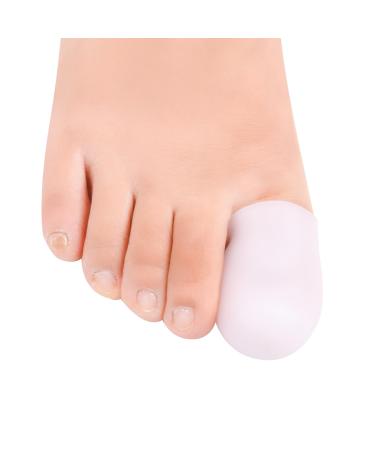 Big Toe Caps Protectors 10 Pcs Gel Sleeves Toe Tubes Bandages Caps Pads for Blister Callus Corn Sore Toe Rubbing Treatment Wen and Women White