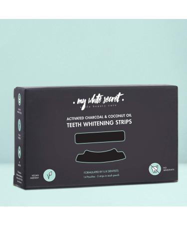 My White Secret Whitening Strips - 100% Natural Tooth Whitening with Activated Carbon & Coconut Oil - Gentle & Easy 14-Day System for Home Use - Buy Online on GoSupps.com