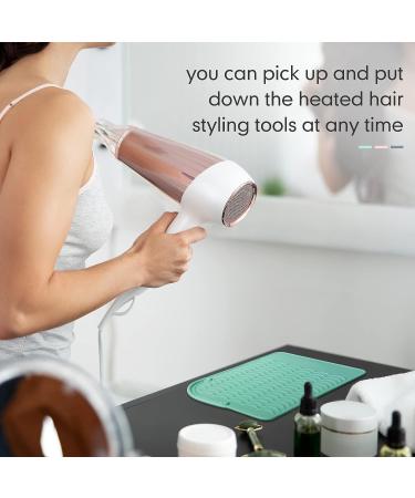3 Pack Heat Resistant Straightener Pads | 8.6 x 6.2 Inch Silicone Mat Set for Curling Iron, Flat Iron & Hair Dryer | Salon Tools Holder | Pink Green Gray - Buy Online on GoSupps.com