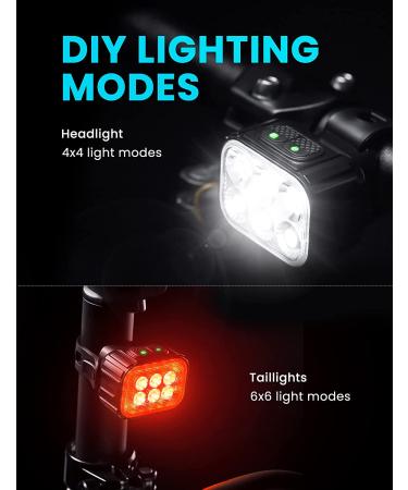Magicycle Rechargeable Bike Lights Set Super Bright Headlight and Taillight Combo for Night Riding - Buy Online on GoSupps.com
