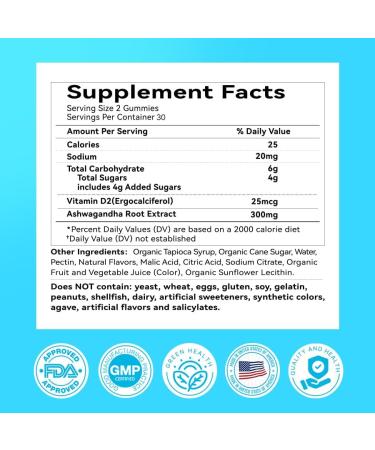 Ashwagandha Gummies Calm Mood & Cognition Immune Support & Increased Energy Reduce Cortisol & Stress for Men & Women Vegan Natural Mixed Berry Flavor (30 Gummies) - Buy Online on GoSupps.com