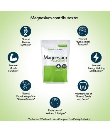 Magnesium Glycinate 90 Capsules | True Fully Chelated | UK Made | Vegan Friendly - Buy Online on GoSupps.com