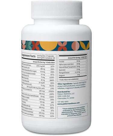 Pattern Wellness Multivitamin for Men & Women Vitamin A, B, C, D, E Supports Energy & Wellness Whole Body Health Daily Multivitamin Supplement 60 Vegan Capsules 60 Count (Pack of 1) - Buy Online on GoSupps.com