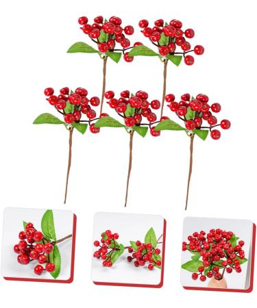 ABOOFAN 20 Pcs Red Berries Red Berry Twig Holly Berry Picks Christmas Berry Picks Branch Holly Berries Branch Wreath Fake Berry Artificial Red Berry Stems Household Decorations Foam - Buy Online on GoSupps.com