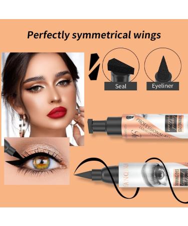 2-in-1 Waterproof Eyeliner Stamp - Winged Eyeliner for Precision Black Liquid Eyeliner Perfect Gift for Women - Buy Online on GoSupps.com