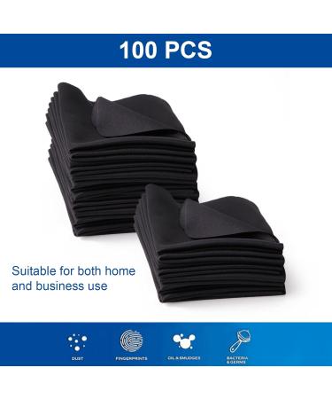 Buy 100PCS Microfiber Glasses Cleaning Cloth - Ideal for Glasses Phones Screens & Camera Lens (5.47x5.82 in) - Premium Quality & Soft Black Fabric - Buy Online on GoSupps.com