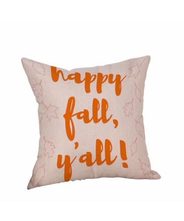 Howstar Fall Pillowcase Home Sofa Decorative Linen Square Pillow Cover 18 x 18 (L)