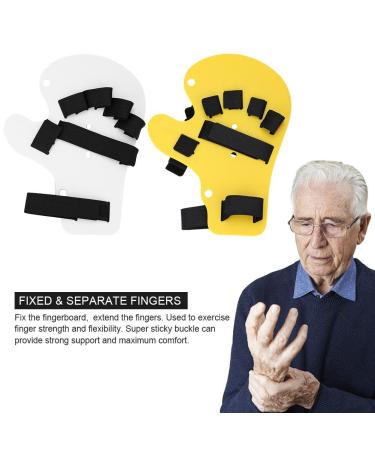 ZJchao Finger Orthotics - Stroke Hand Braces & Splint for Finger Contractures - Extended Type Training Support (Yellow - Buy Online on GoSupps.com