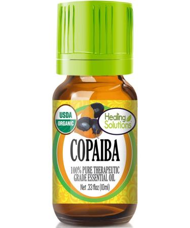 Healing Solutions Copaiba Essential Oil 0.33 oz (10ml) Organic Pure Undiluted Copaiba Oil for Hair Diffuser & Skin Copaiba 0.33 Fl Oz (Pack of 1)