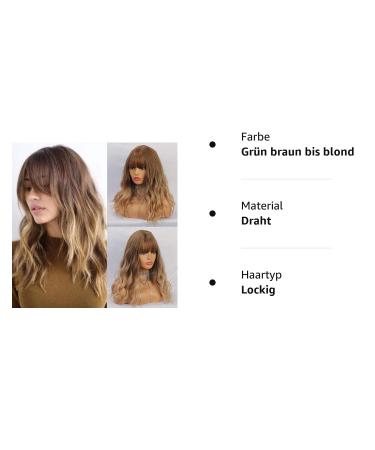 Haircube Short Bob Wig with Bangs - Heat-Resistant Synthetic Fiber for Women | Perfect for Parties Cosplay and Daily Wear - Brown Shadow Blonde - Buy Online on GoSupps.com