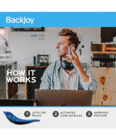 BackJoy Posture Seat Pad | Hip & Pelvic Support for Improved Posture | Home, Office, Car | Waterproof & Ergonomic | Blue EVA Plastic - Buy Online on GoSupps.com