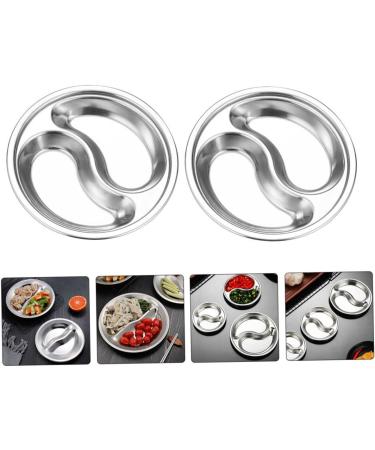 Milisten 4pcs Stainless Steel Saucer Japanese Salad Dressing Japanese Plates Stainless Steel Candy Dishes and Trays Mini Stainless Steel Mixing Bowls Condiment Saucer Lattice Snack Bowl 10.5X10.5CM Silver - Buy Online on GoSupps.com