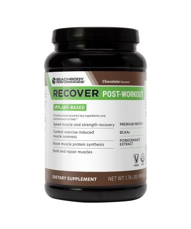 BODi Recover Plant-Based Protein Powder Blend Post-Workout Chocolate Plant-Based Supplement for Muscle Recovery with 20g Protein, BCAAs, Pomegranate Extract - Fast Recovery - 20 Serving Tub Chocolate Vegan 20 Serving Tub
