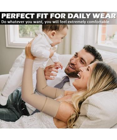 Ailaka 20-30 mmHg Compression Arm Sleeves for Men & Women - XL Beige - Pain & Swelling Relief, Post Surgery Recovery - Buy Online on GoSupps.com