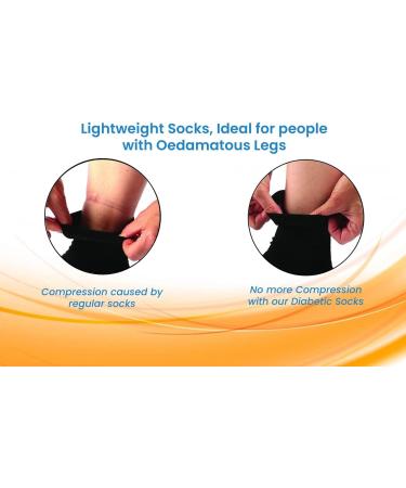 Soft Wide Top Diabetic Socks for Women - 6 Pairs, UK4-8 US 5-9, Black - Buy Online on GoSupps.com