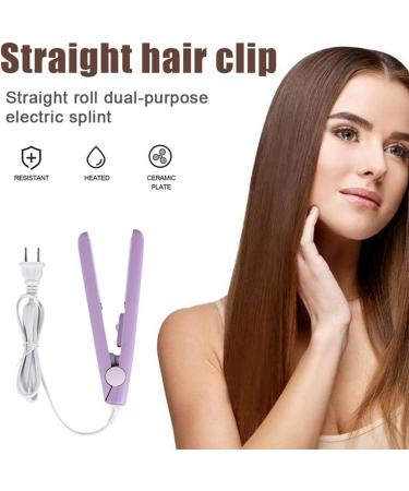 Mini Curling Iron & Hair Straightener 2-in-1 - Portable Travel Hair Styler for Short Hair - Purple - Buy Online on GoSupps.com