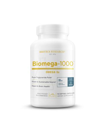 Biotics Research Biomega-1000 Omega 3 Fish Oil With EPA 529mg / DHA 353mg Omega-3 Fatty Acids 1000 mg- Highly Concentrated Fish Oil 90 Days Servings Supports Immune Brain & Heart Health 90 Softgels 90 Count (Pack of 1)