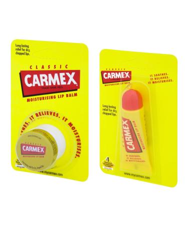 Carmex Original Tube & Pot Duo-Pack - Soothing Lip Balm for Dry Lips | International Shipping Available - Buy Online on GoSupps.com