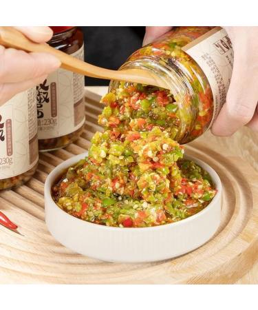 Sichuan specialty spicy Chili sauce and paste 230g/can green&red pepper chopped chili sauce delicious noodle sauce Chinese food instant spicy snacks (Double Pepper Sauce 1can) Double Pepper Sauce 1can - Buy Online on GoSupps.com