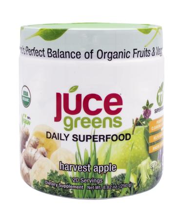 Terra Kai Organics JUCE Green Superfood Powder  Organic Fruits and Veggies Supplement W/ 77 Superfoods Plus Prebiotic Probiotic Blend  Harvest Apple Flavor - 20 Servings (230 g) Harvest Apple 20.0 Servings (Pack of 1)