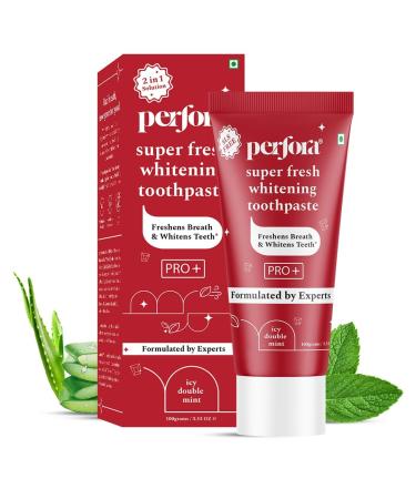 Super Fresh Toothpaste - Enamel Safe Teeth Whitening Toothpaste for Men & Women | Formulated with ImerCare Perl White | Helps Prevent Bad Breath | SLS Free -100 gm